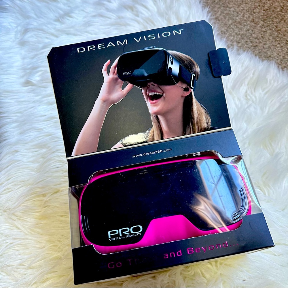 tzumi Dream Vision Pro VR Virtual Reality Headset w/ Ear Buds PINK, iOS/Android